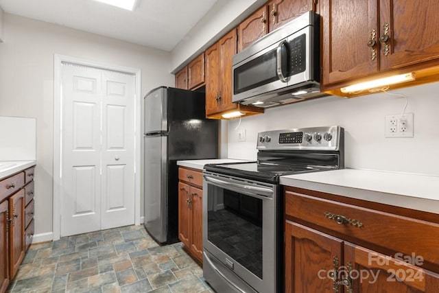 kitchen with appliances with stainless steel finishes