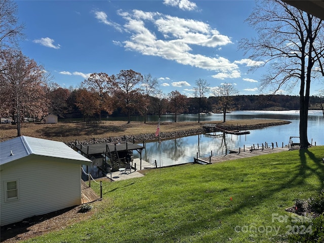 exterior space with a dock