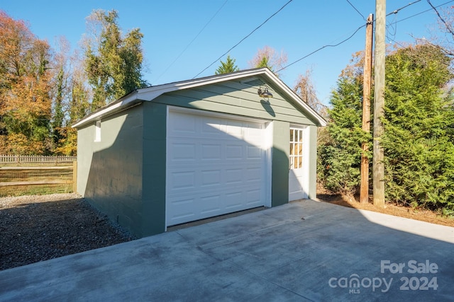 view of garage