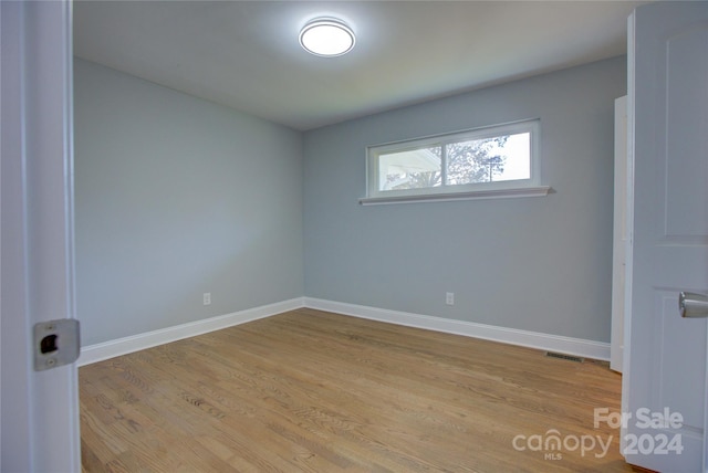 empty room featuring light wood-type flooring