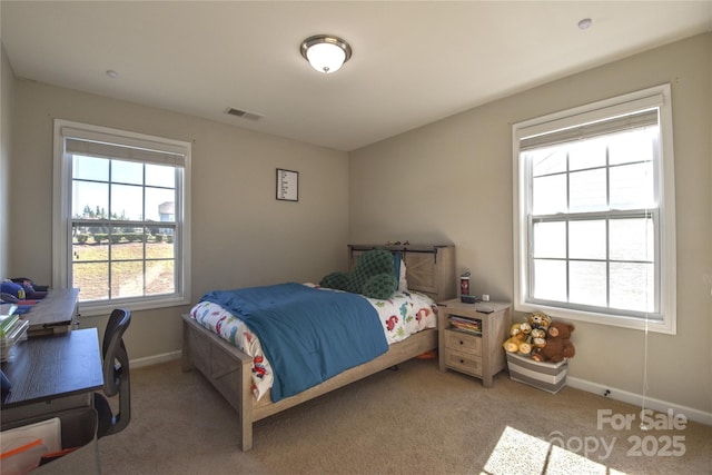 view of carpeted bedroom