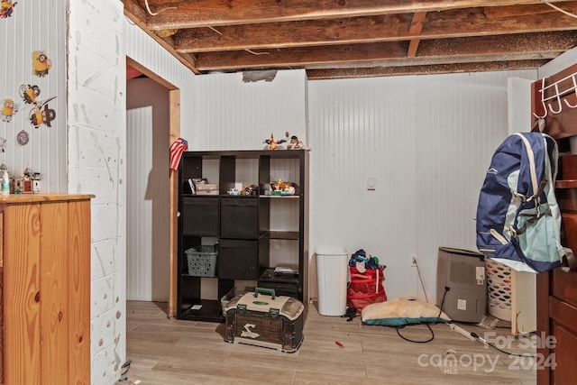 interior space with hardwood / wood-style flooring