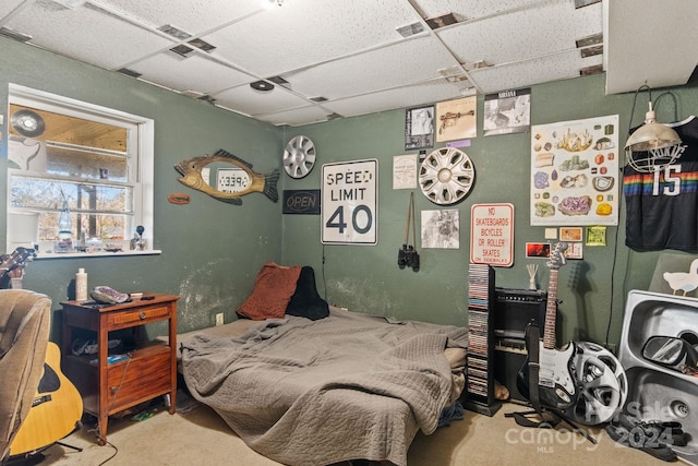 bedroom featuring carpet