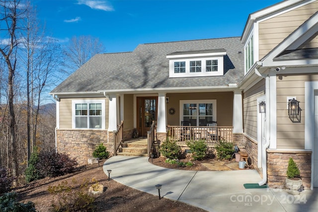 view of front of house with covered porch