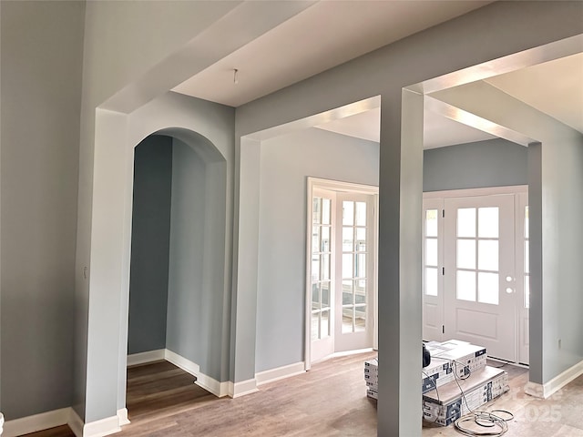 interior space featuring wood-type flooring