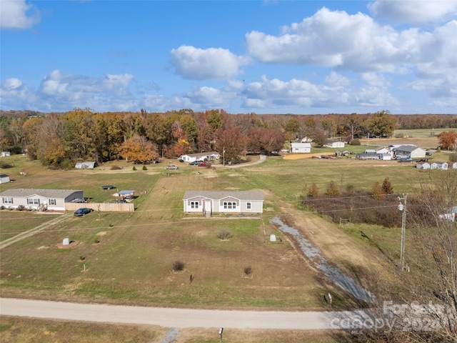 bird's eye view with a rural view