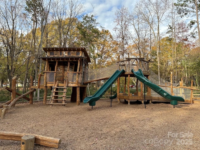 view of community jungle gym