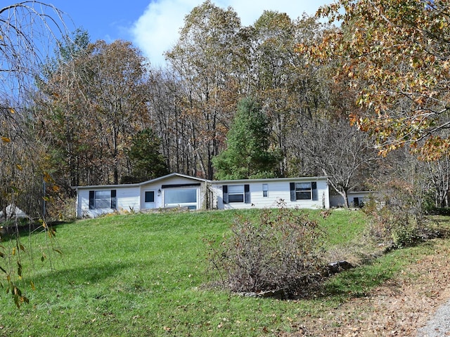 view of front of house with a front yard