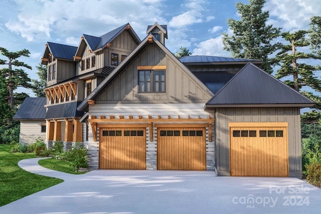 view of front of home with a garage