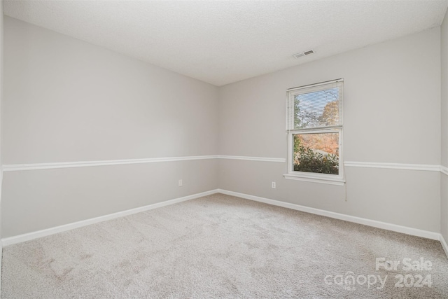 empty room featuring carpet flooring and a textured ceiling