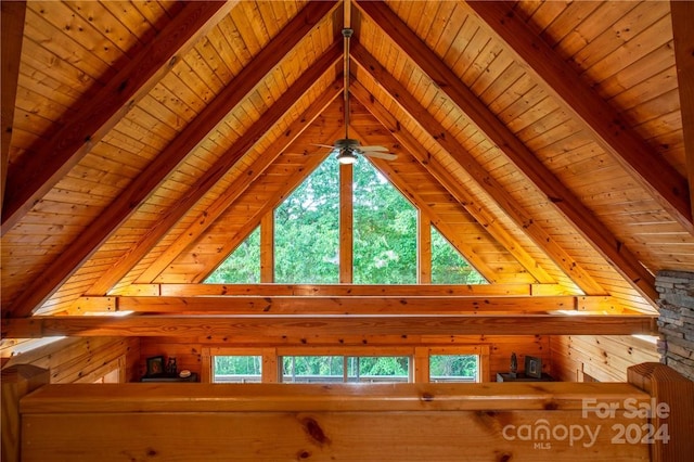 view of unfinished attic