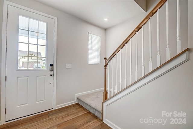 foyer featuring light hardwood / wood-style flooring