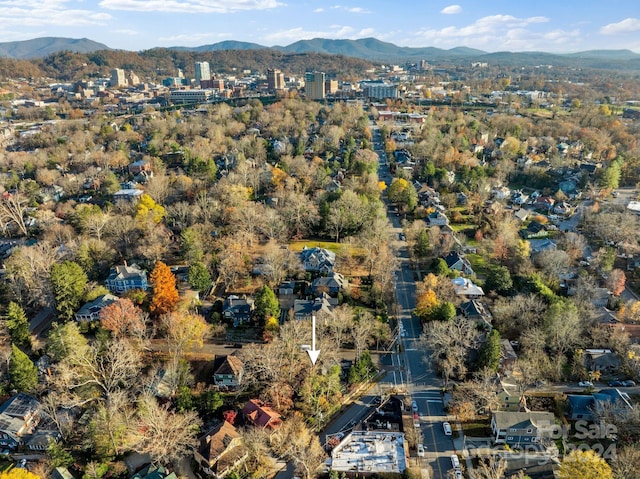 aerial view with a mountain view