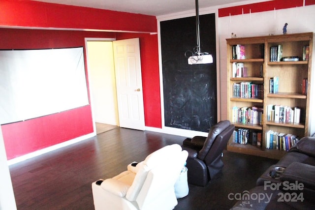 interior space featuring dark wood-type flooring