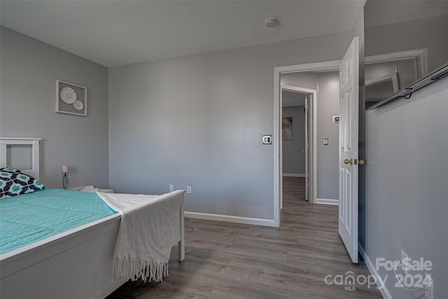 bedroom featuring light hardwood / wood-style floors