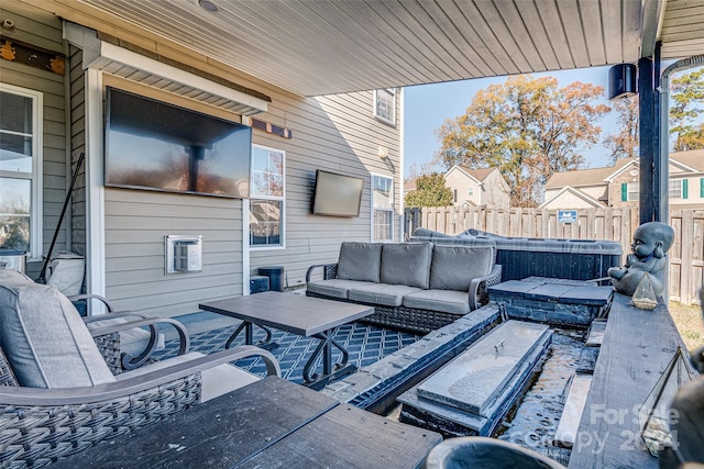 view of patio with an outdoor hangout area