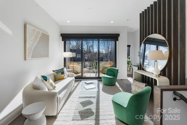 living room featuring hardwood / wood-style flooring