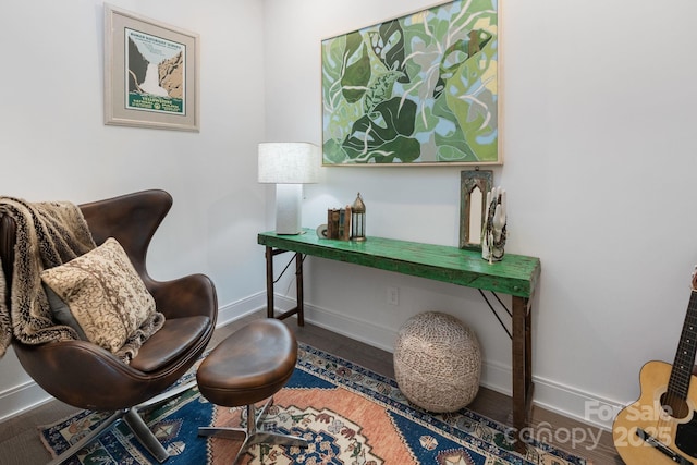 sitting room featuring hardwood / wood-style floors