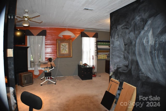 306 Mcadenville Rd, Lowell, NC 28098 - carpeted home office featuring a ceiling fan