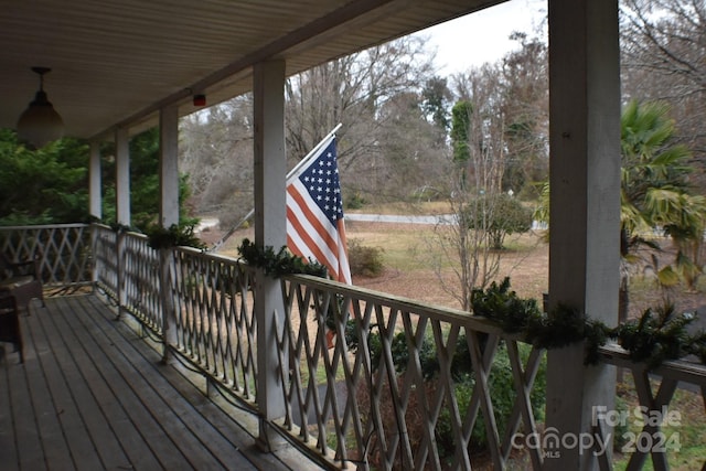 wooden deck with a porch