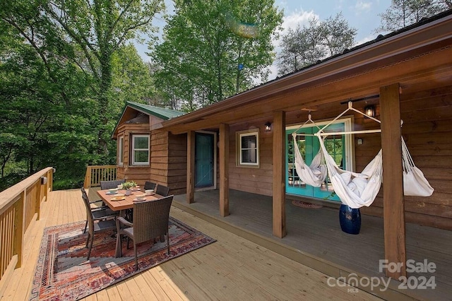 view of wooden deck