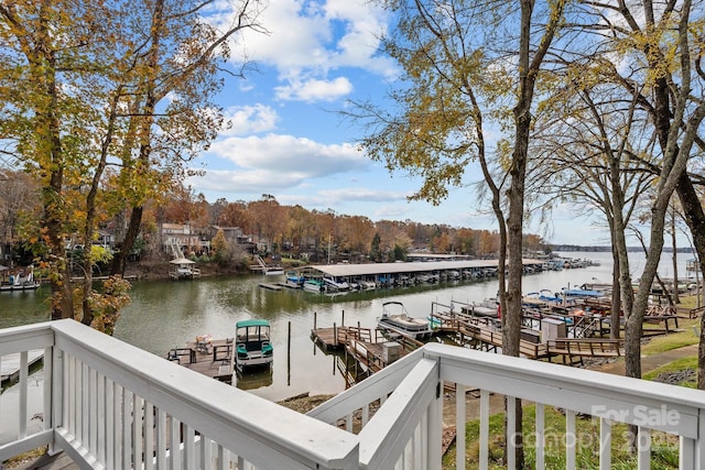 exterior space with a dock