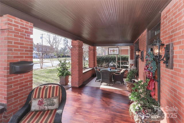 view of patio with a porch