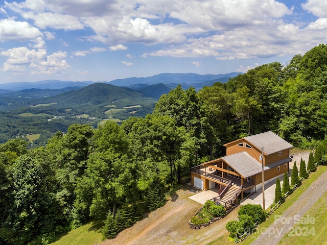 aerial view featuring a mountain view