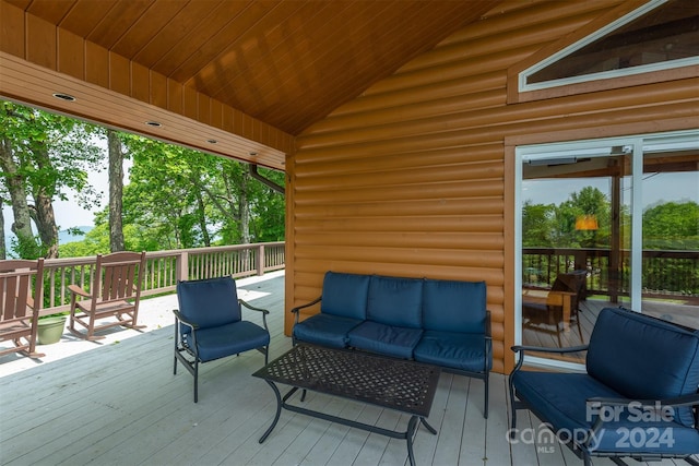 deck with outdoor lounge area