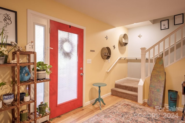 foyer featuring hardwood / wood-style floors