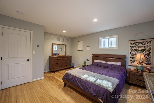 bedroom featuring light wood-type flooring