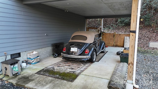 exterior space featuring a carport