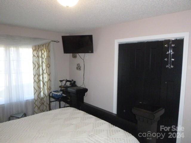 bedroom featuring a textured ceiling