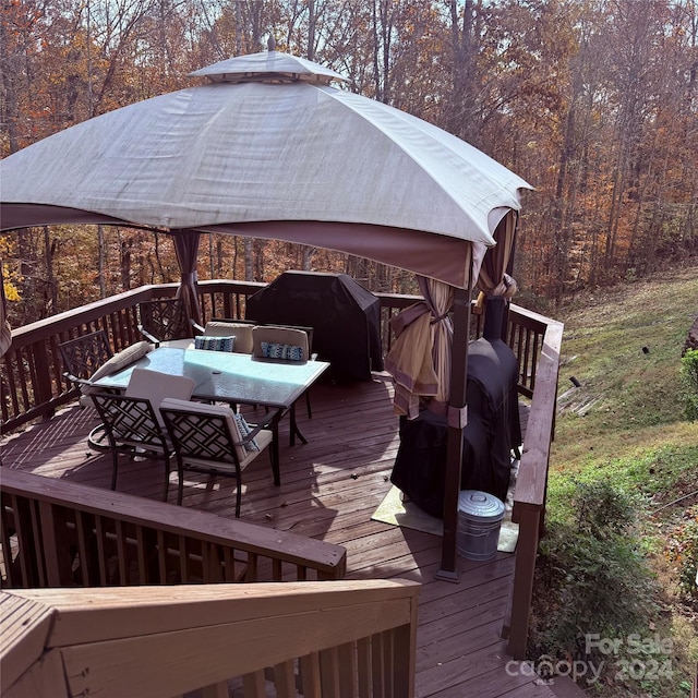 deck featuring a gazebo