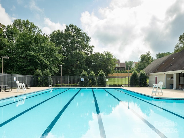 view of pool featuring a patio