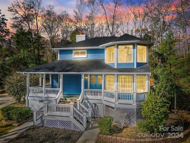 view of front of house with covered porch