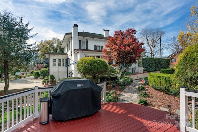 deck featuring area for grilling