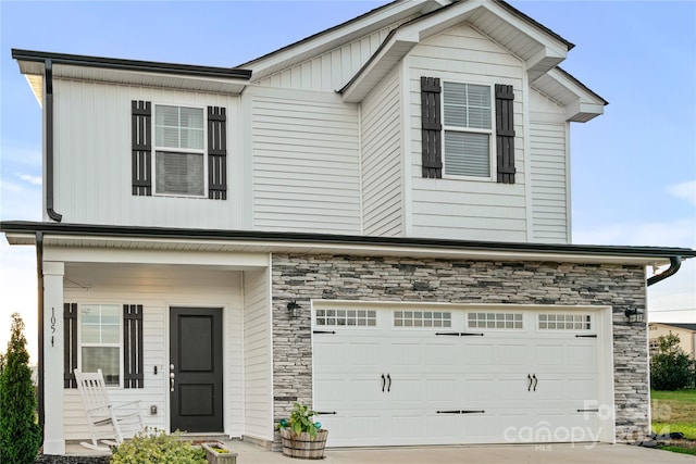 view of front of house with a garage