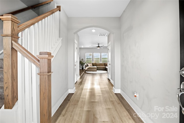 hallway featuring light hardwood / wood-style floors