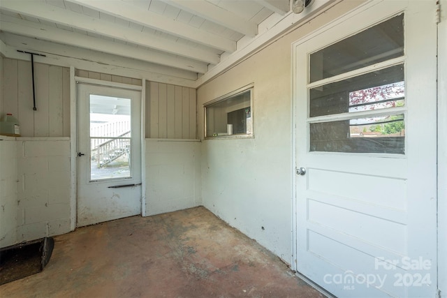 interior space featuring concrete floors