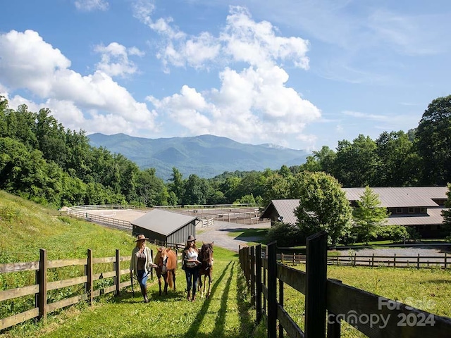 mountain view with a rural view