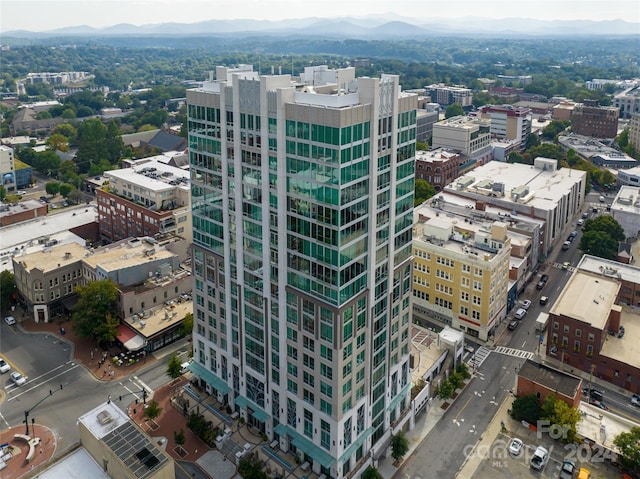 birds eye view of property featuring a mountain view