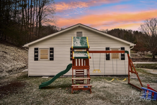 view of playground at dusk