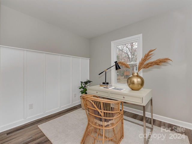 office featuring hardwood / wood-style floors