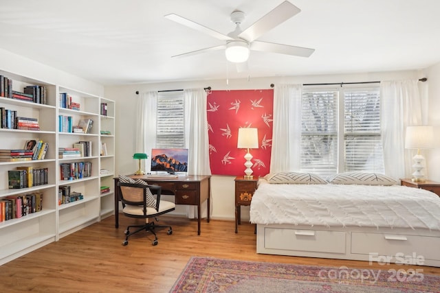 5300 Fair Wind Ln, Charlotte, NC 28212 - bedroom with wood finished floors and a ceiling fan