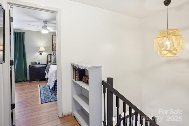 5300 Fair Wind Ln, Charlotte, NC 28212 - hallway with an upstairs landing and light wood-style floors
