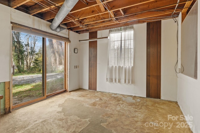 interior space featuring concrete floors