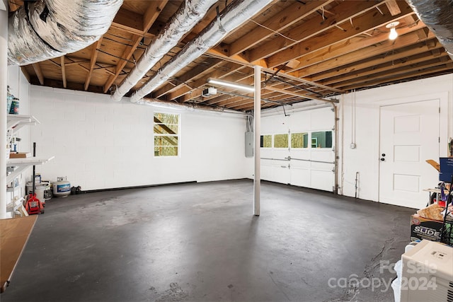 garage featuring electric panel