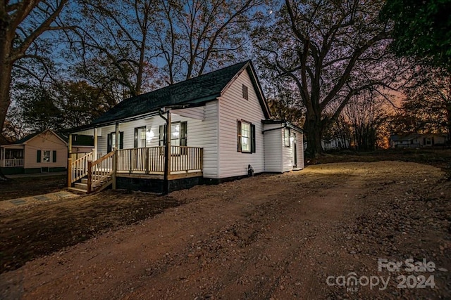 view of front of home with a porch