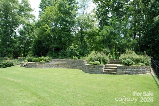 view of yard featuring fence